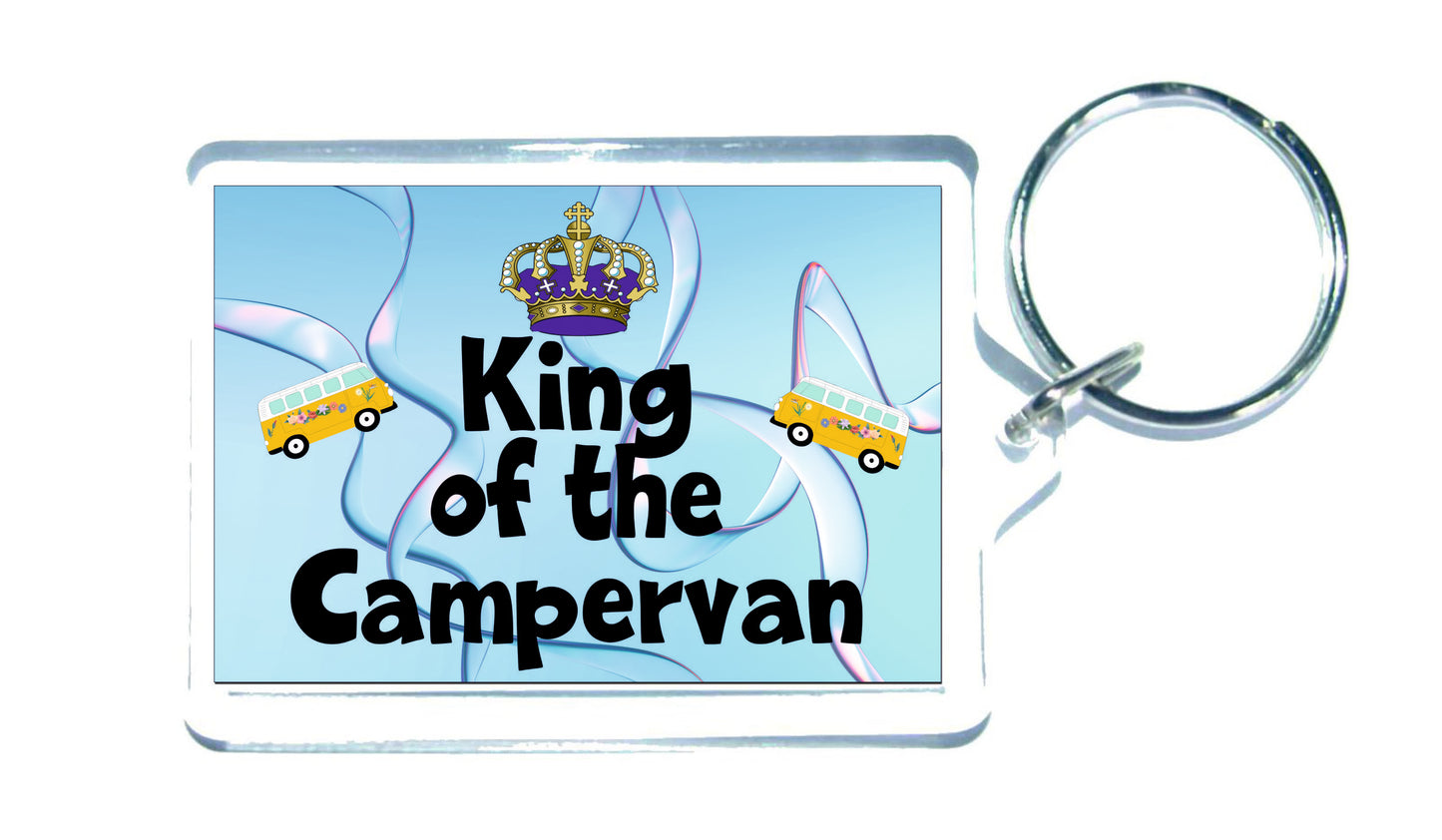 Campervan Keyring - King Of The Campervan - Fun Cheeky Cute Gift - Novelty Birthday Present