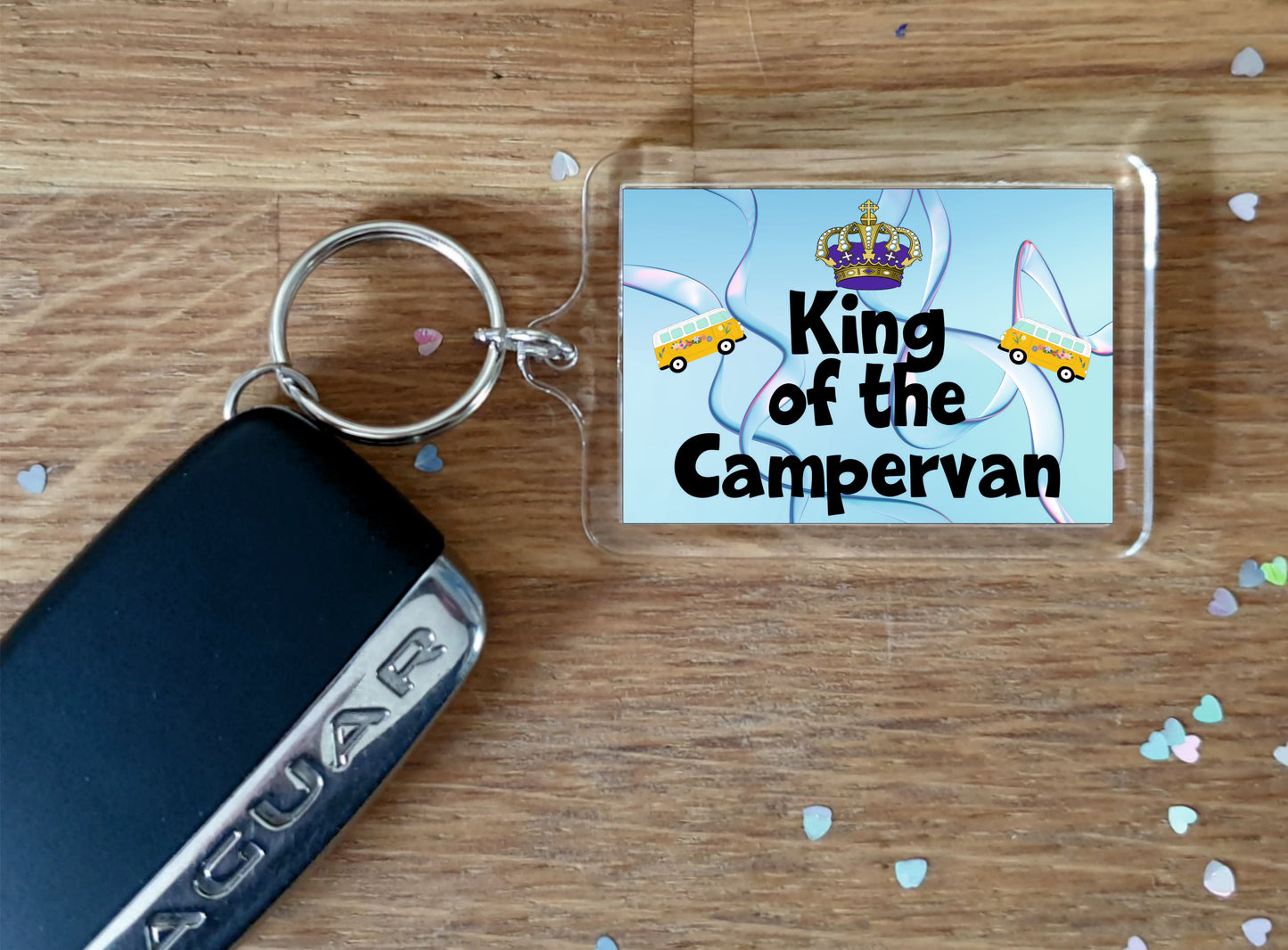 Campervan Keyring - King Of The Campervan - Fun Cheeky Cute Gift - Novelty Birthday Present