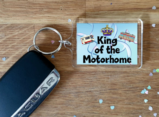 Motorhome Keyring - King Of The Motorhome - Fun Cheeky Cute Gift - Novelty Birthday Present