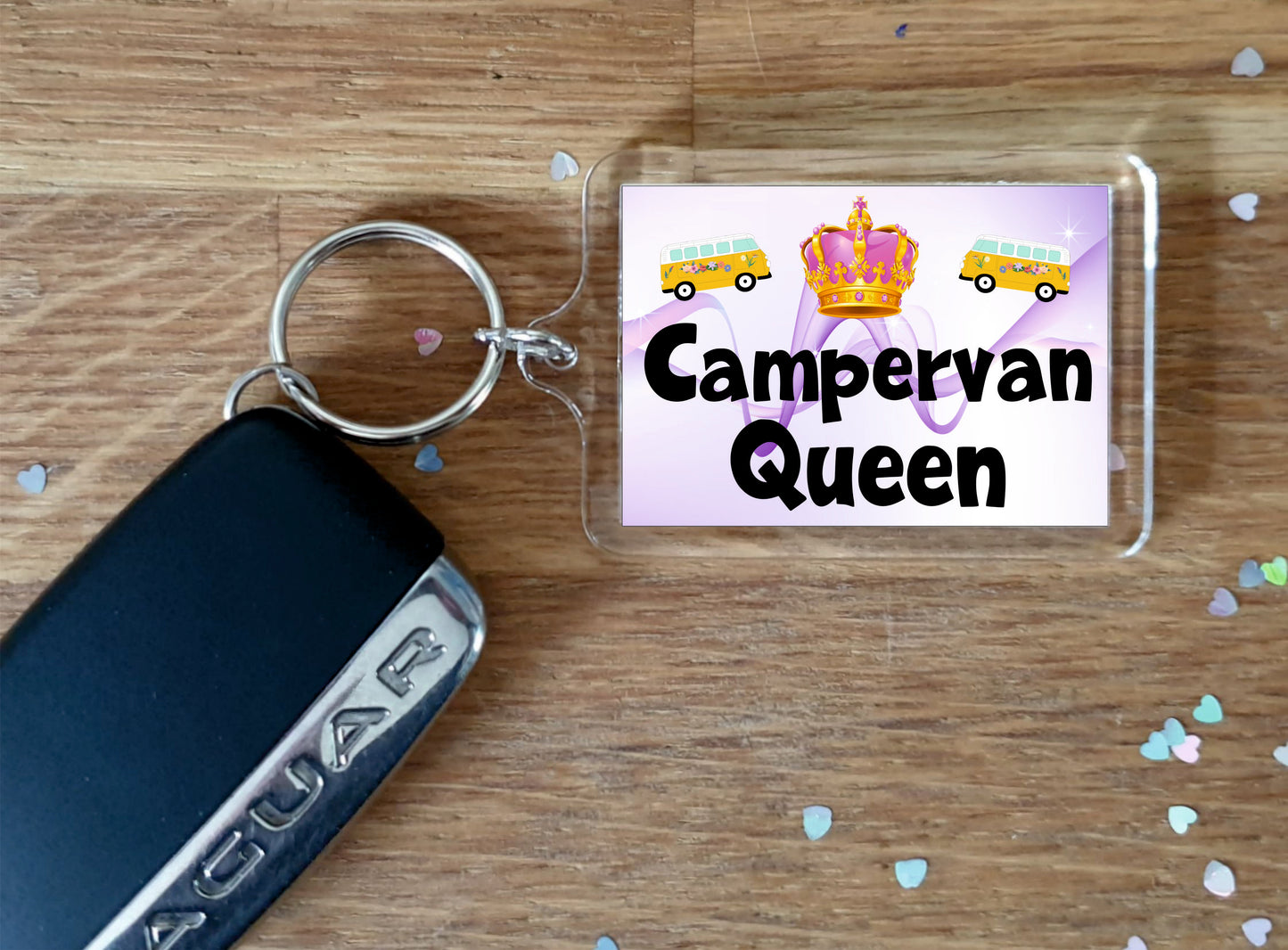 Campervan Keyring - Campervan Queen - Fun Cheeky Cute Gift - Novelty Birthday Present