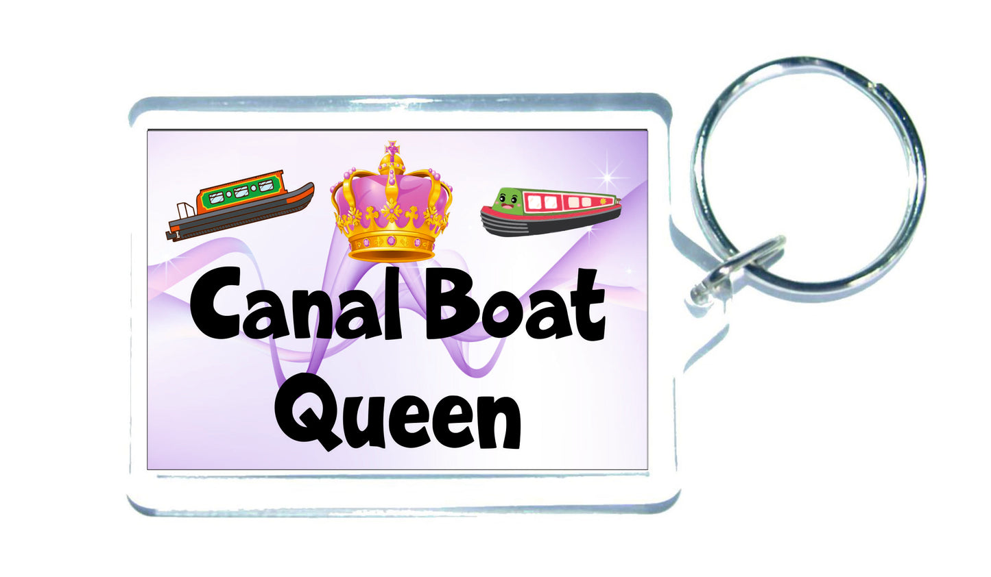 Canal Boat Keyring - Canal Boat Queen - Fun Cheeky Cute Gift - Novelty Birthday Present