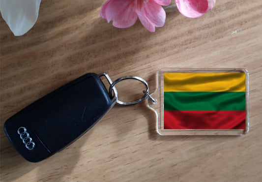 Lithuania Flag Keyring Gift - Cute European Novelty Key Fob - Birthday Present