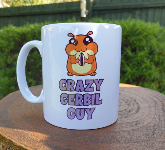 Gerbil Mug Gift - Crazy Gerbil Guy - Nice Funny Cute Novelty Pet Owner Lover Fan Ceramic Cup Present
