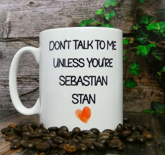 Sebastian Stan Mug Gift - Don't Talk To Me Unless You're Sebastian Stan - Novelty Movie Fan Thirst Cup