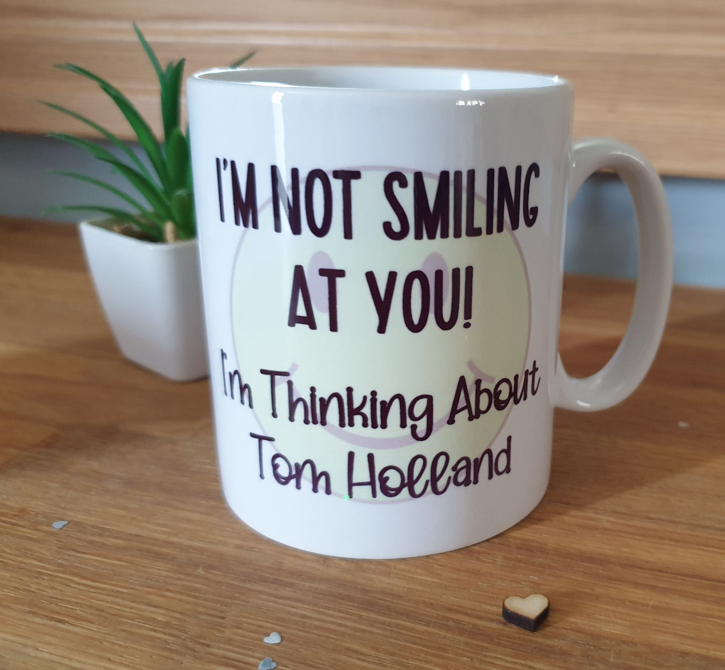 Tom Holland Mug - I'm Not Smiling At You I'm Thinking About Tom Holland - Novelty Movie Fan Thirst Present