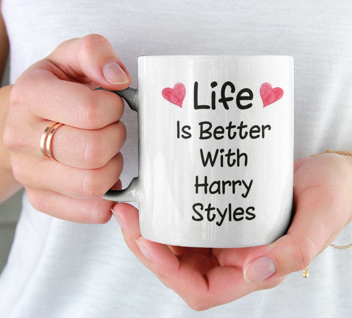 Harry Styles Mug Gift - Life Is Better With - Cute Novelty Pop Star Fan Cup Present