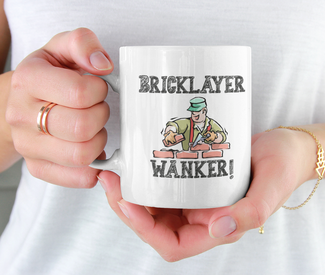 Bricklaying Mug Gift - Bricklayer Wanker - Novelty Cute Rude Funny Brickie Tradesperson Construction Trade Cup Present