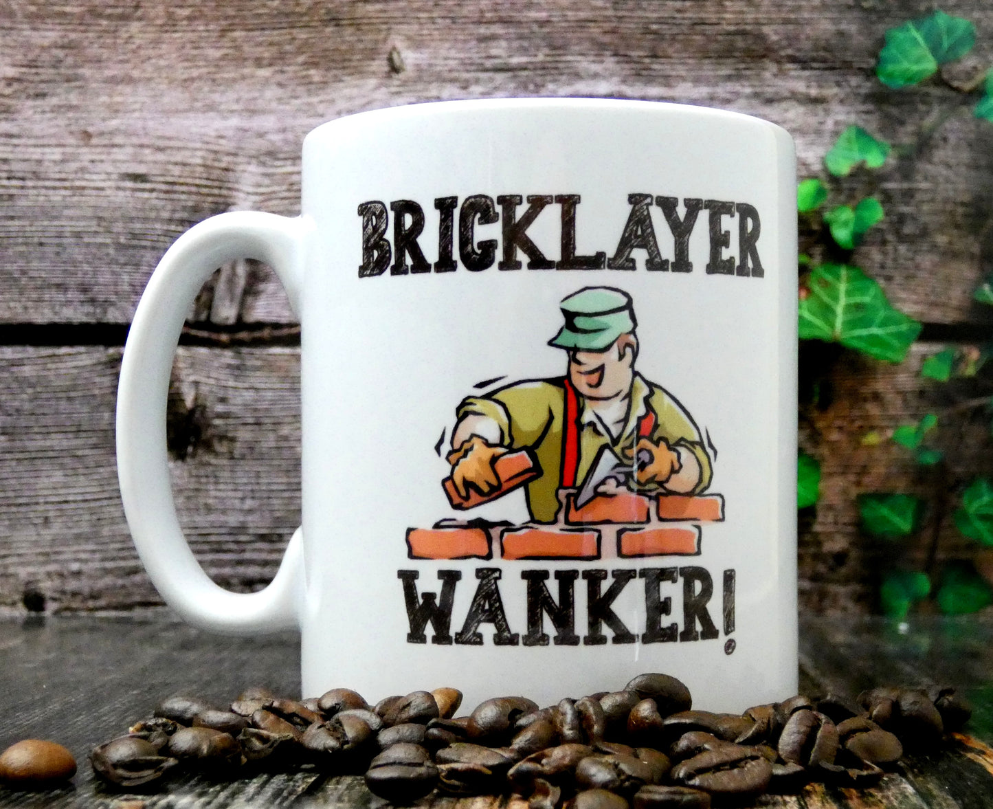 Bricklaying Mug Gift - Bricklayer Wanker - Novelty Cute Rude Funny Brickie Tradesperson Construction Trade Cup Present