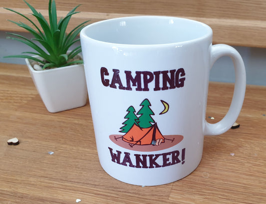Tent Mug - Camping Wanker - Novelty Cute Rude Funny Holiday Travel Vacation Cup Present