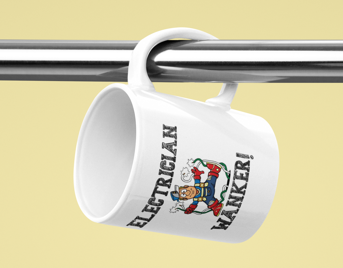 Electrician Mug Gift - Electrician Wanker - Novelty Cute Rude Funny Sparky Tradesperson Construction Trade Cup Present