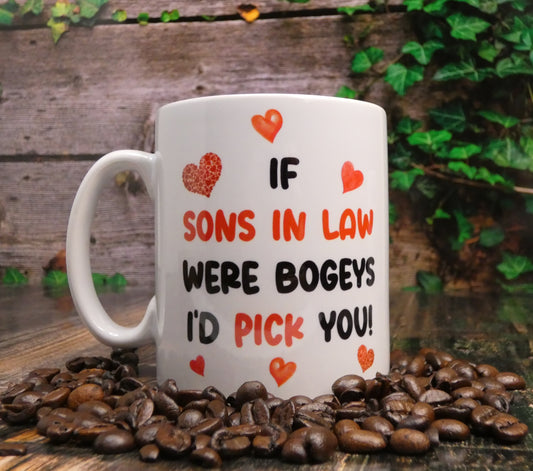 Son In Law Mug Gift - If Sons In Law Were Bogeys I'd We'd Pick You - Nice Cute Funny Cheeky Novelty Cup Present