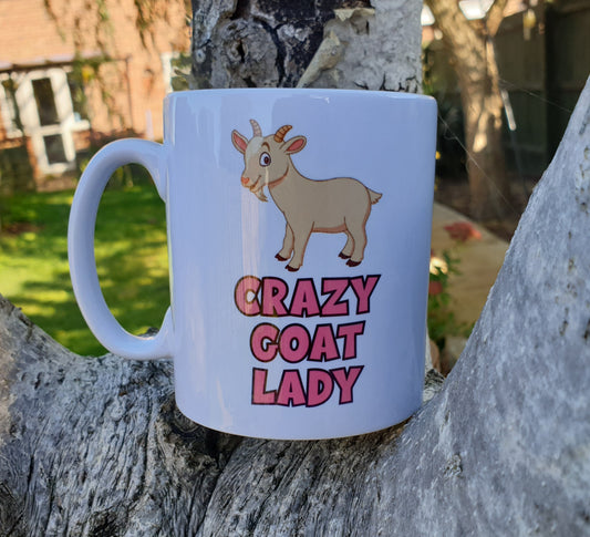 Goat Mug Gift - Crazy Goat Lady - Nice Cute Funny Novelty Pet Owner Lover Fan Ceramic Cup Present