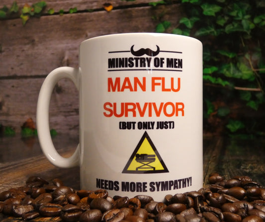 Man Flu Mug Gift - Man Flu Survivor - Nice Cute Funny Cheeky Novelty Poorly Man's Cup Present