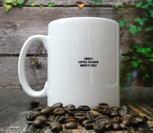 Rude Mug Gift - Nosey Little Fucker Aren't You? - Funny Novelty Joke Adult Cup Present