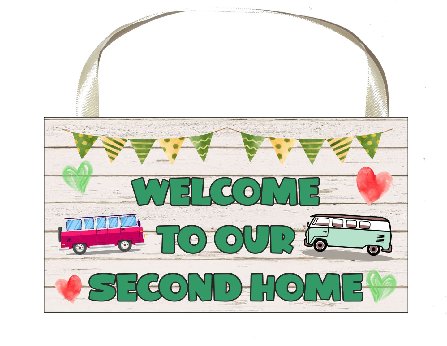 Campervan Plaque Gift - Welcome To Our Second Home - Fun Cute Birthday Novelty Present