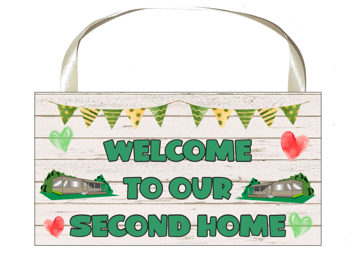Mobile Home Plaque Gift - Welcome To Our Second Home - Fun Cute Birthday Novelty Present