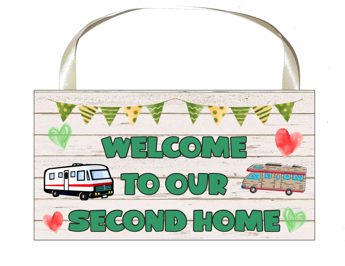 Motorhome Plaque Gift - Welcome To Our Second Home - Fun Cute Birthday Novelty Present