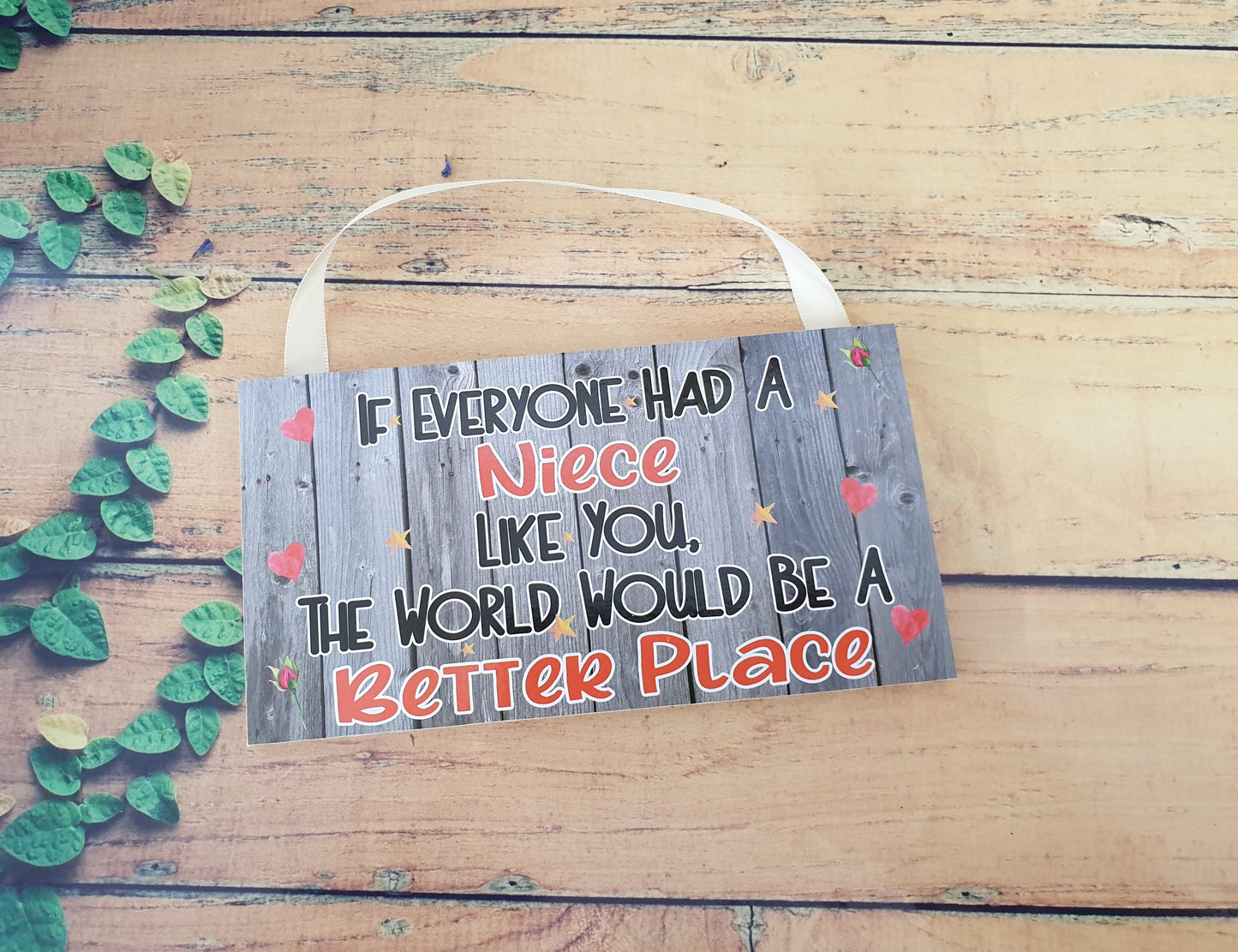 Gift For Niece Plaque - The World Would Be A Better Place - Novelty Fun Plaque - Niece Gift, Cheeky, Birthday Gift