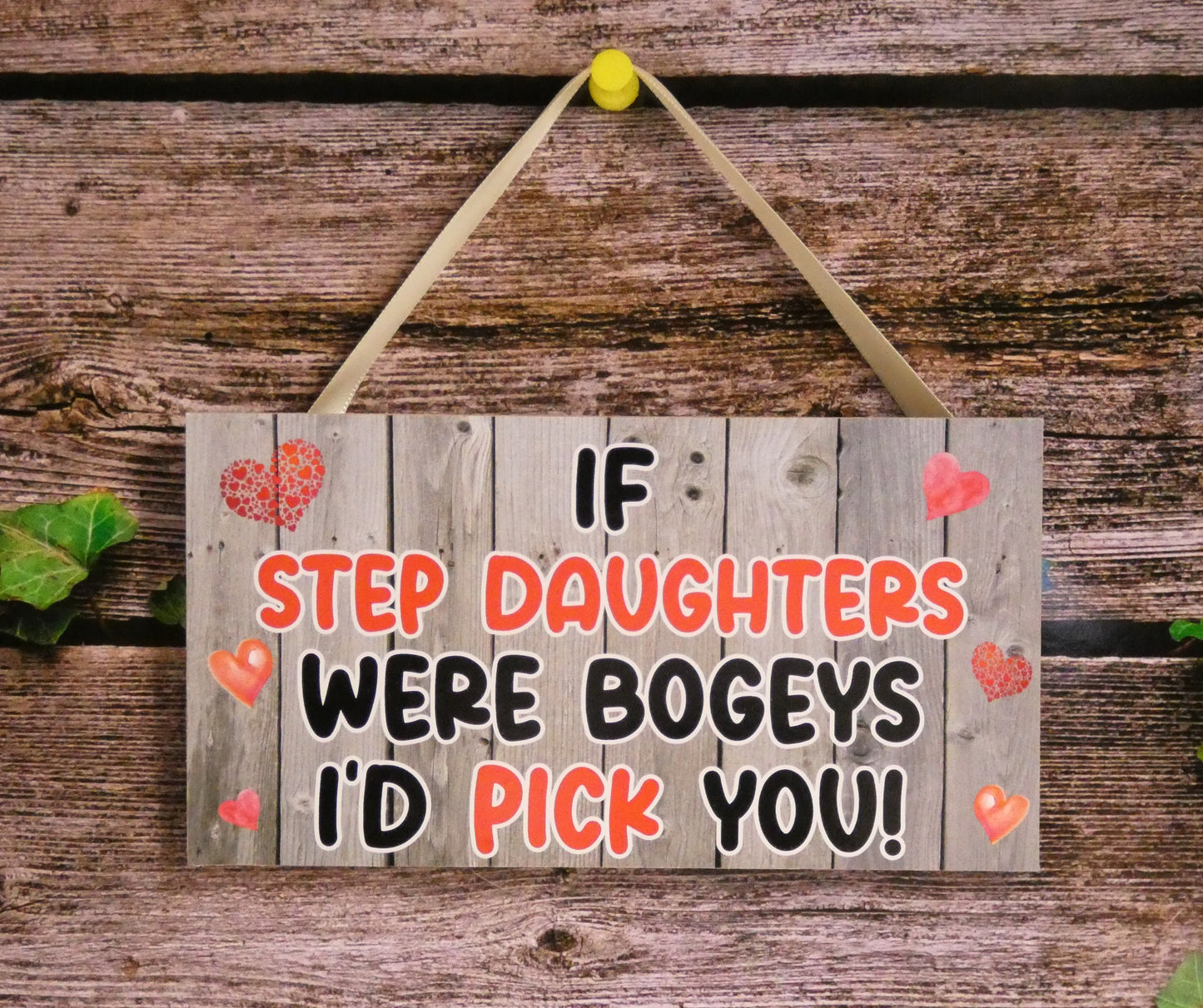 Fun Step Daughter Plaque, If Step Daughters Were Bogeys I'd Pick You - Novelty Birthday Present