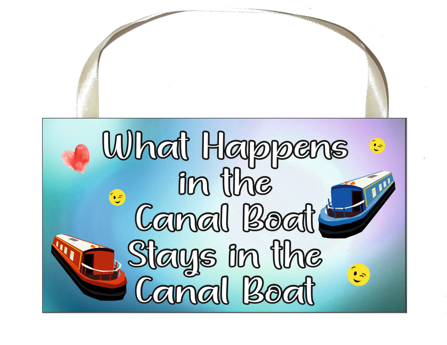 Canal Boat Plaque Gift - What Happens In The Canal Boat - Funny Cheeky Birthday Novelty Present