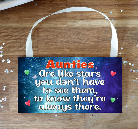 Auntie Plaque Gift - Aunties are like stars - Fun Novelty Birthday Christmas Present