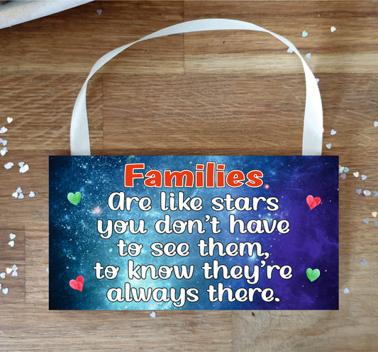 Family Plaque Gift - Families are like stars - Fun Novelty Birthday Christmas Present