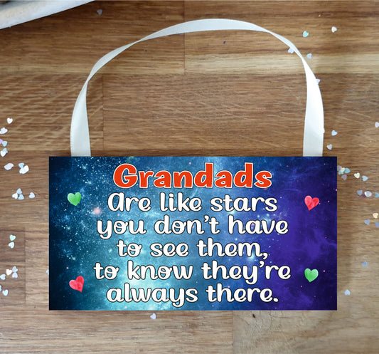 Grandad Plaque Gift - Grandads are like stars - Fun Novelty Birthday Christmas Present