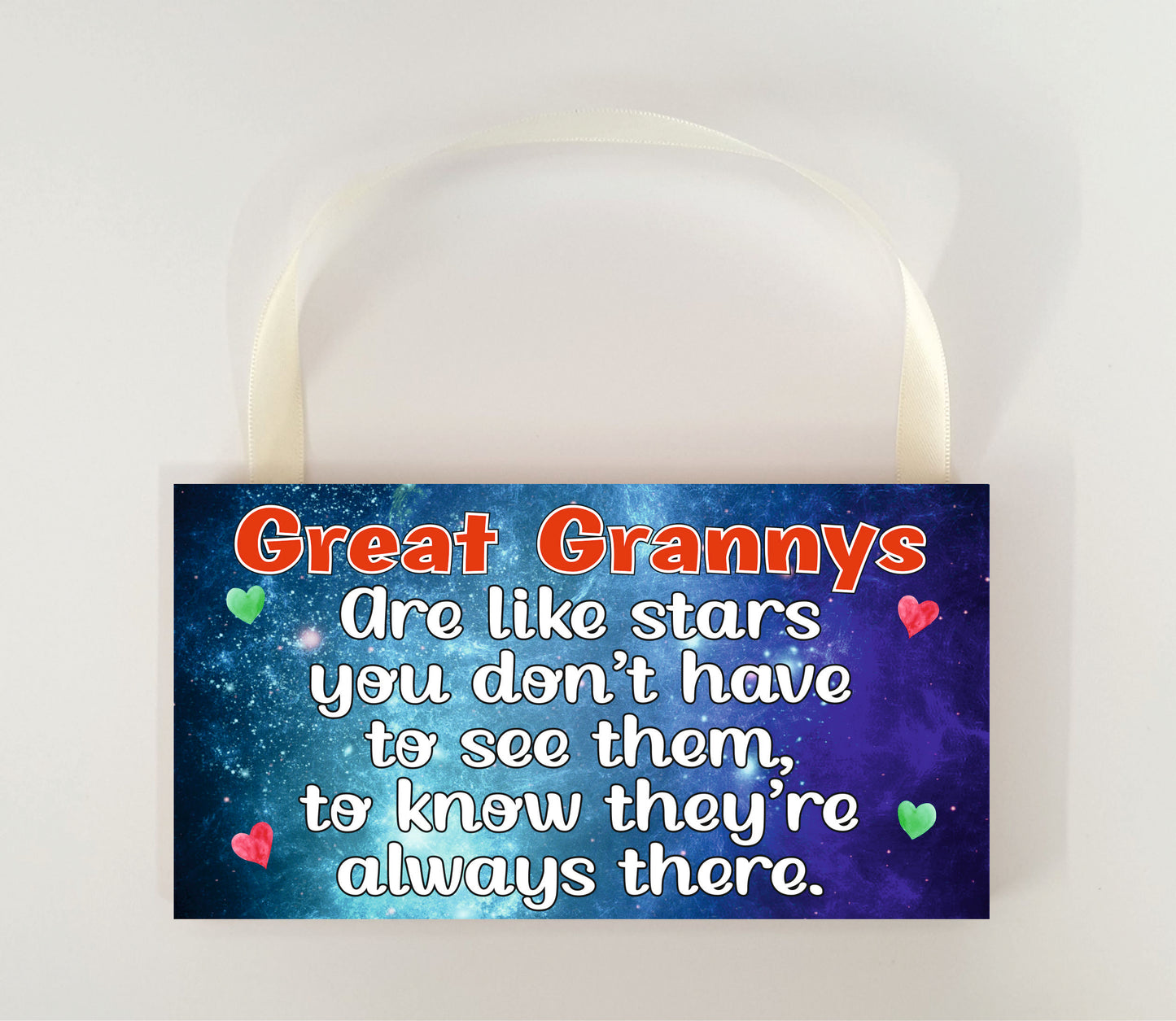 Great Granny Plaque Gift - Great Grannys are like stars - Fun Novelty Birthday Christmas Present