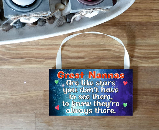 Great Nanna Plaque Gift - Great Nannas are like stars - Fun Novelty Birthday Christmas Present