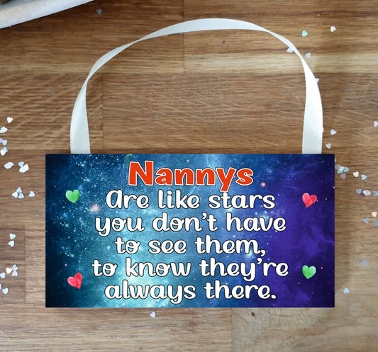 Nanny Plaque Gift - Nannys are like stars - Fun Novelty Birthday Christmas Present