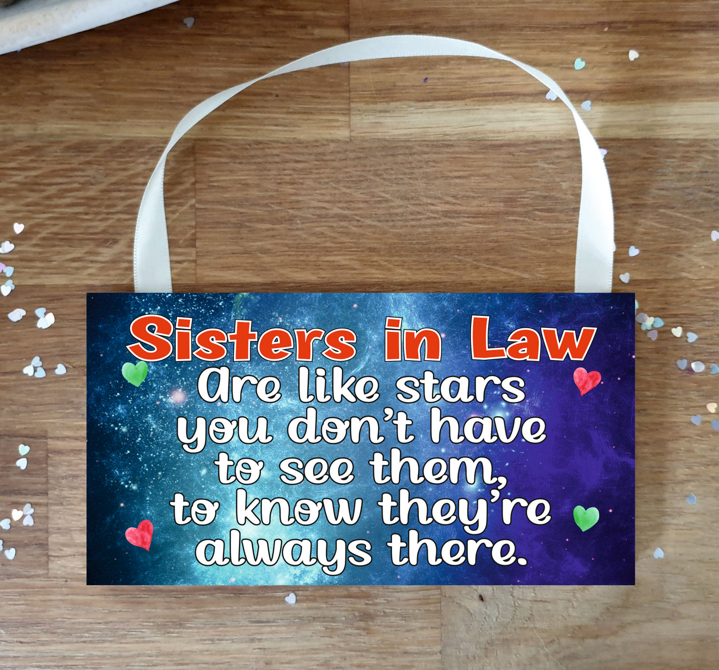 Sister in Law Plaque Gift - Sisters in Law are like stars - Fun Novelty Birthday Christmas Present