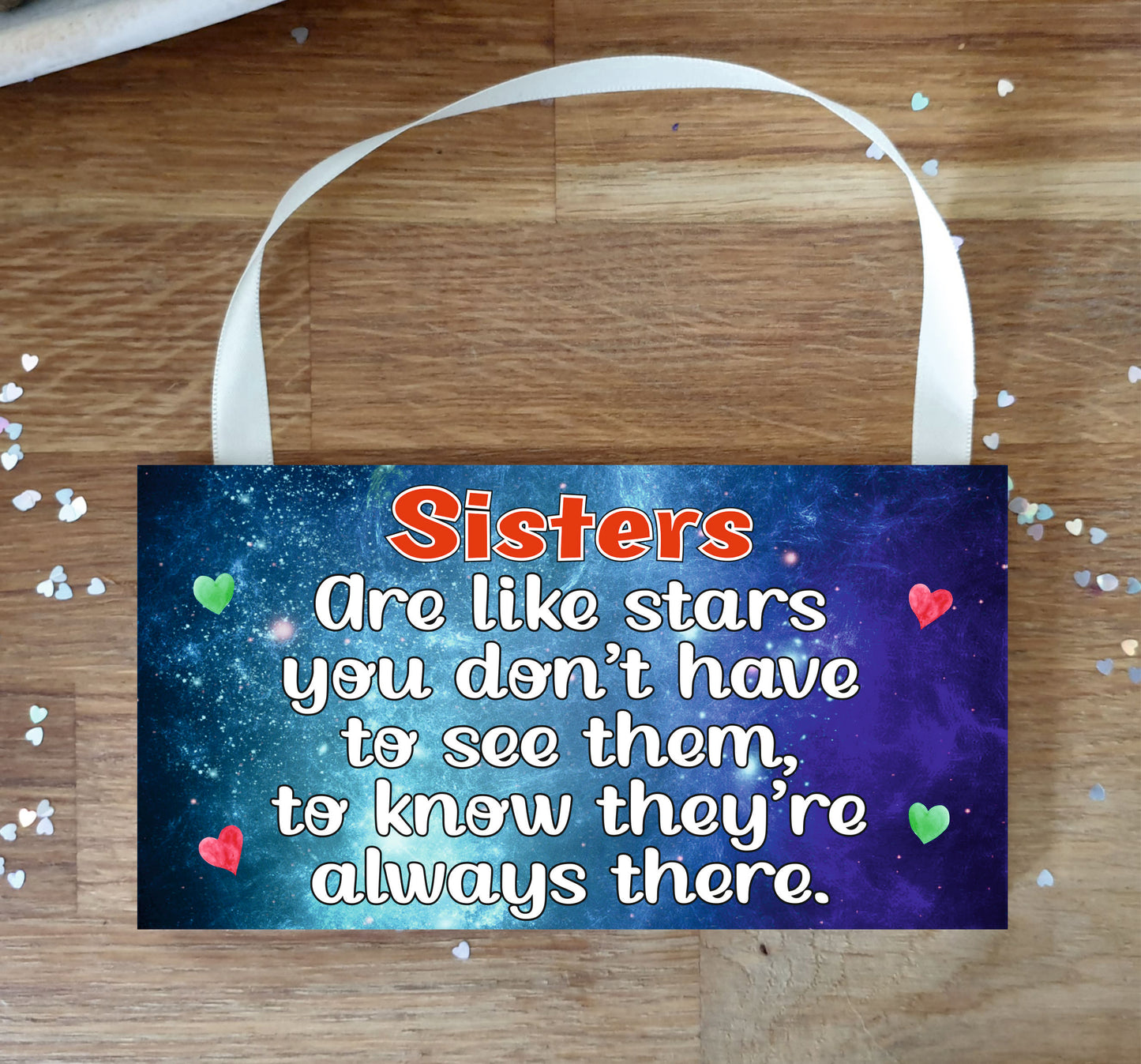 Sister Plaque Gift - Sisters Are Like Stars - Fun Cute Novelty Sign Birthday Present