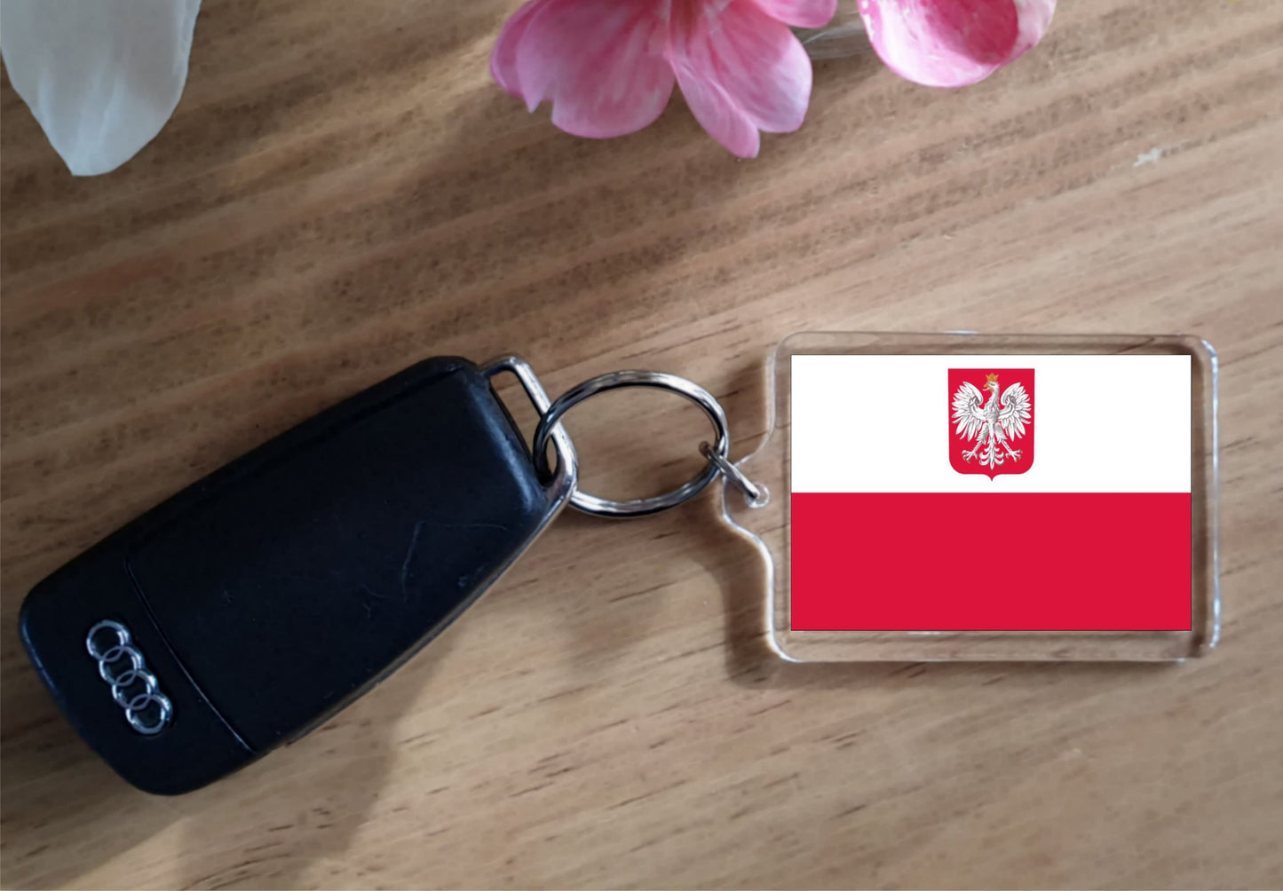 Poland Flag Keyring Gift - Cute Polish Novelty Key Fob - Birthday Xmas Present