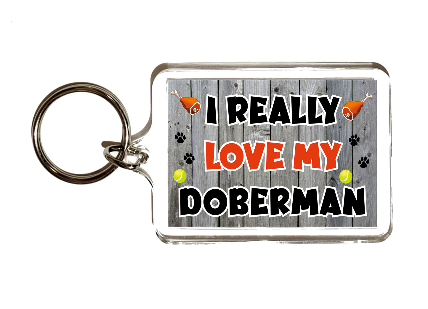Doberman Keyring Gift - I Really Love My - Cute Novelty Fun Dog Owner Present