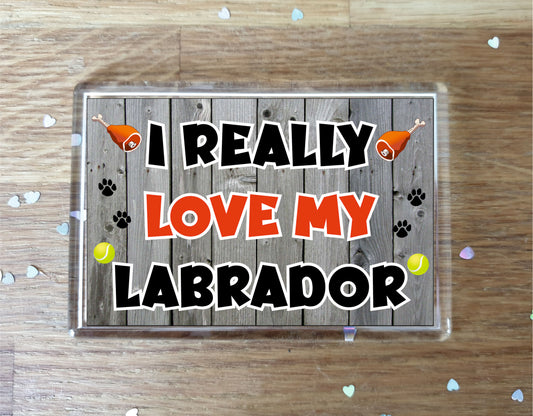 Labrador Fridge Magnet Gift - I Really Love My - Cute Novelty Fun Dog Owner Present