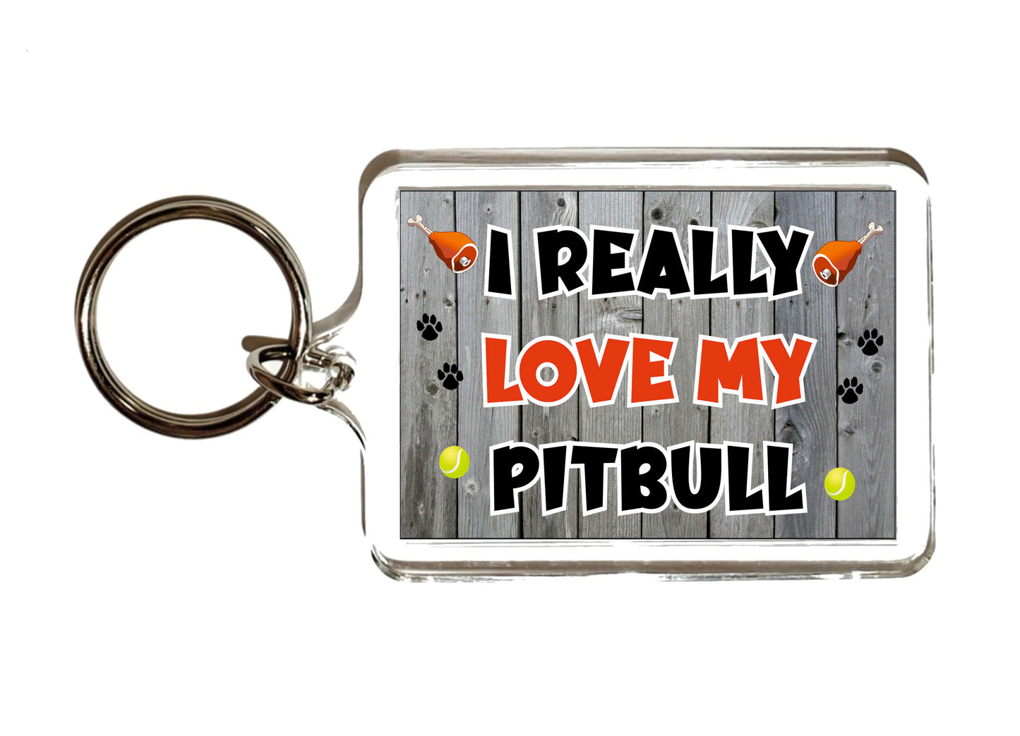 Pit Bull Keyring Gift - I Really Love My - Cute Novelty Fun Dog Owner Present