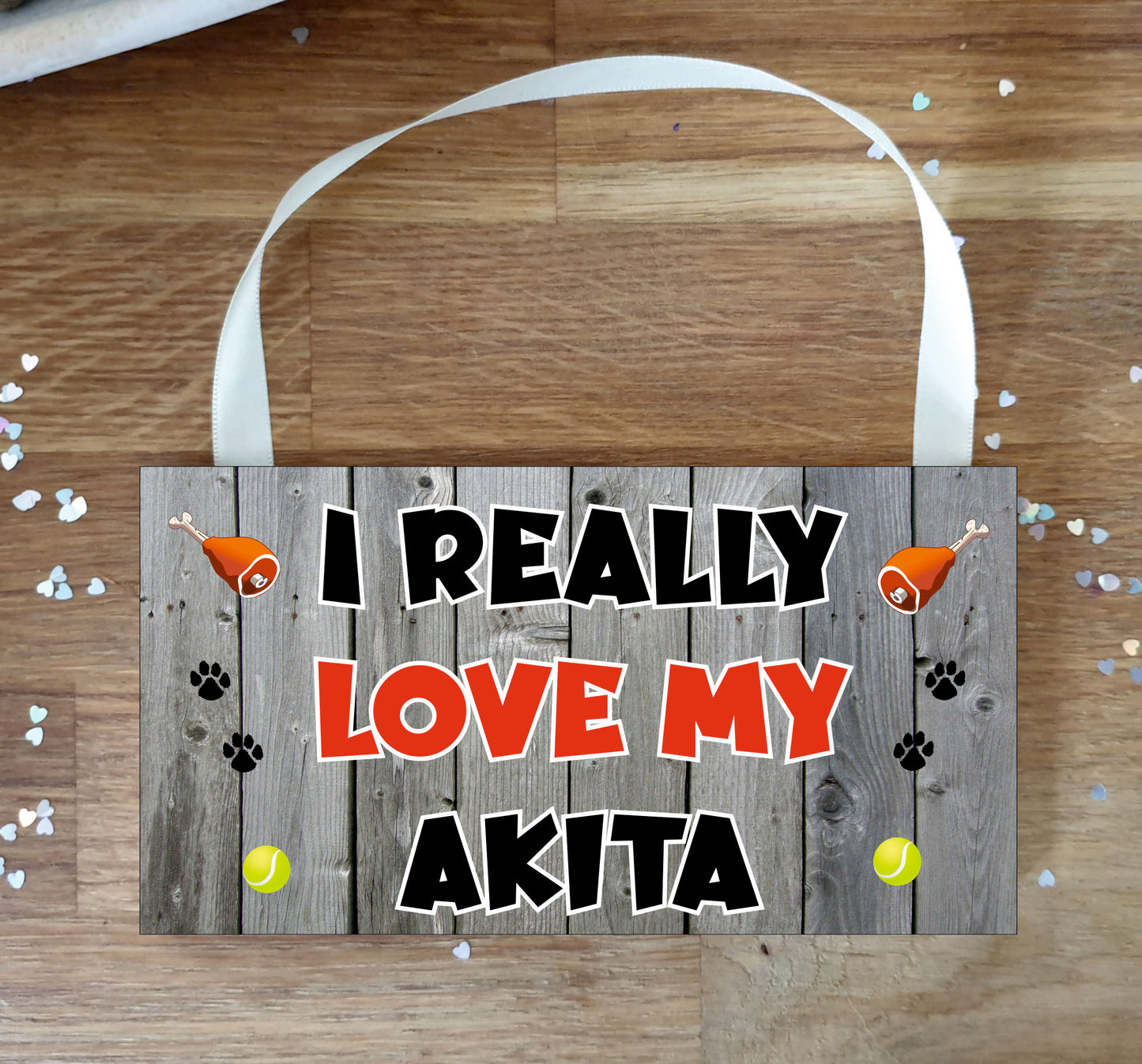 Akita Plaque Gift - I Really Love My - Cute Novelty Fun Dog Owner Lover Sign Present