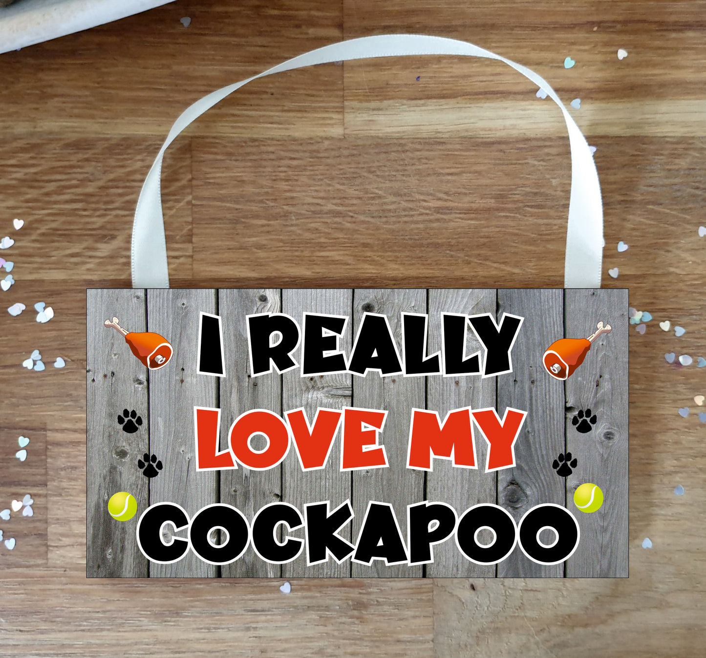Cockapoo Plaque Gift - I Really Love My - Cute Novelty Fun Dog Owner - Pet Lover Sign Present