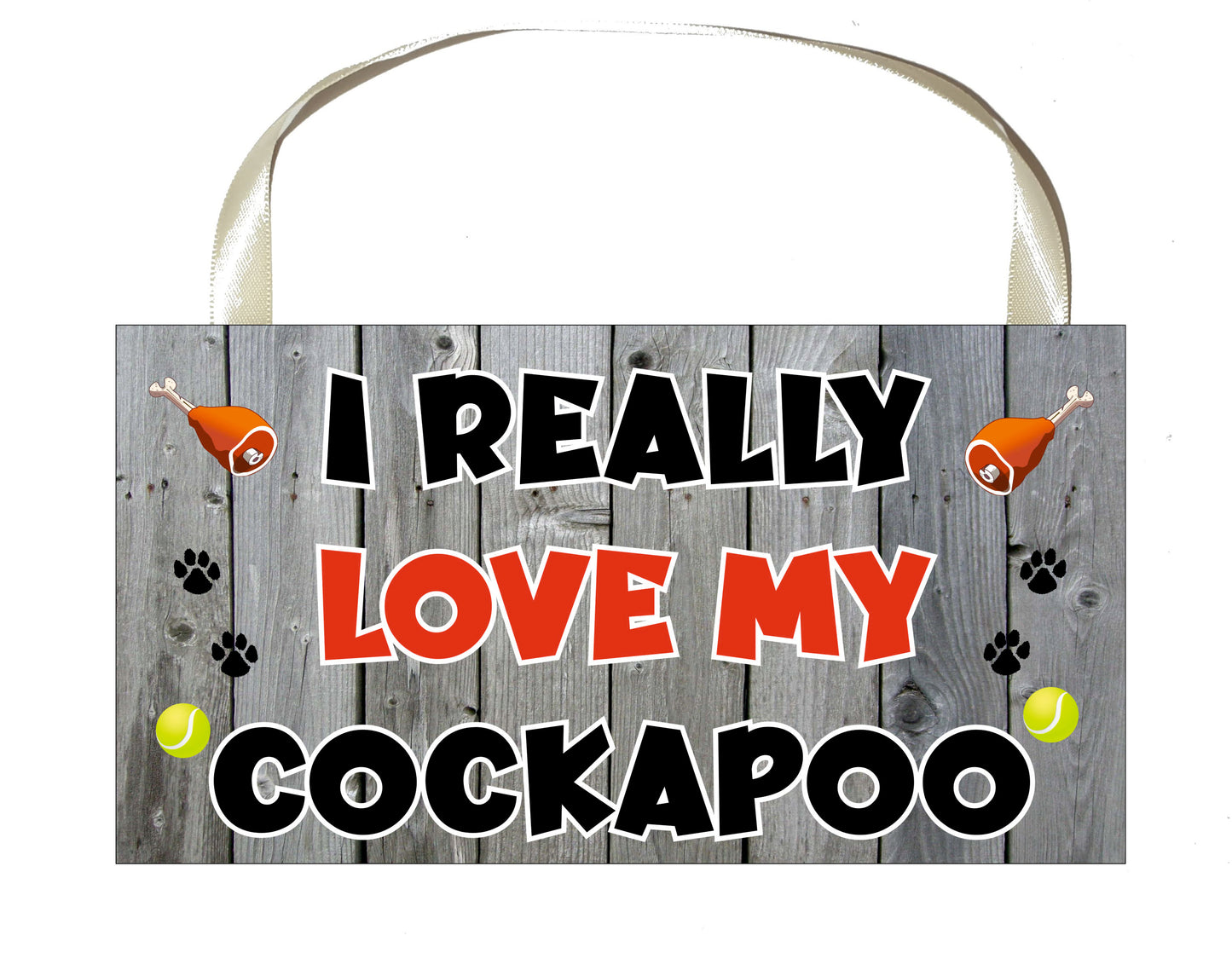 Cockapoo Plaque Gift - I Really Love My - Cute Novelty Fun Dog Owner - Pet Lover Sign Present