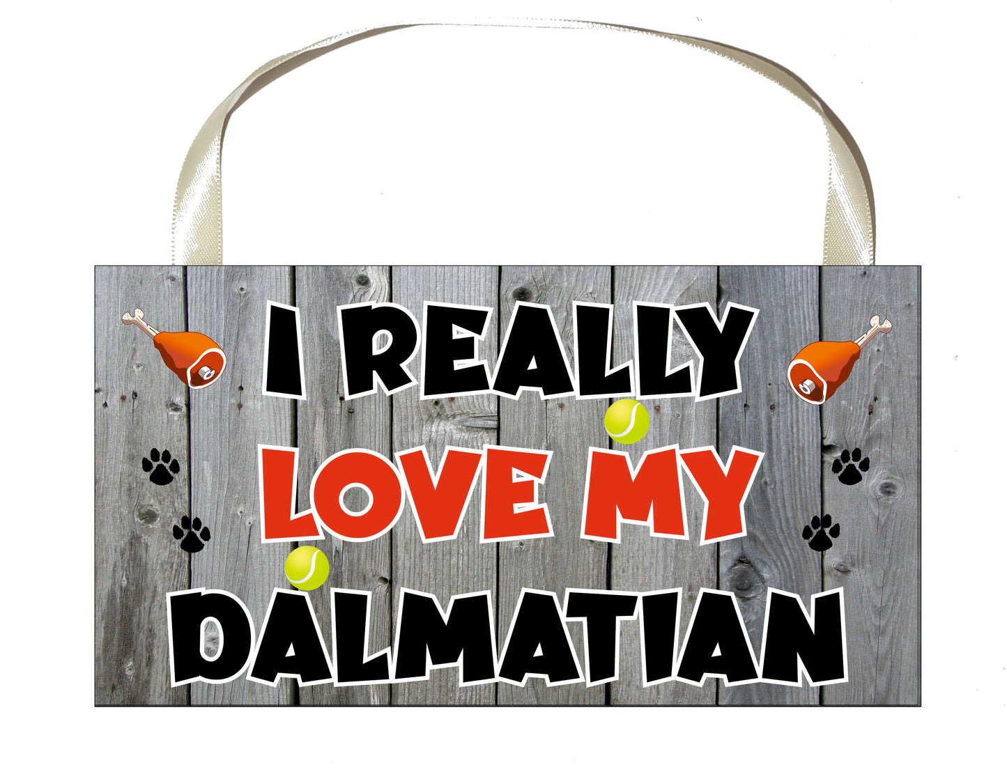 Dalmatian Plaque Gift - I Really Love My - Cute Novelty Fun Dog Owner - Pet Lover Sign Present
