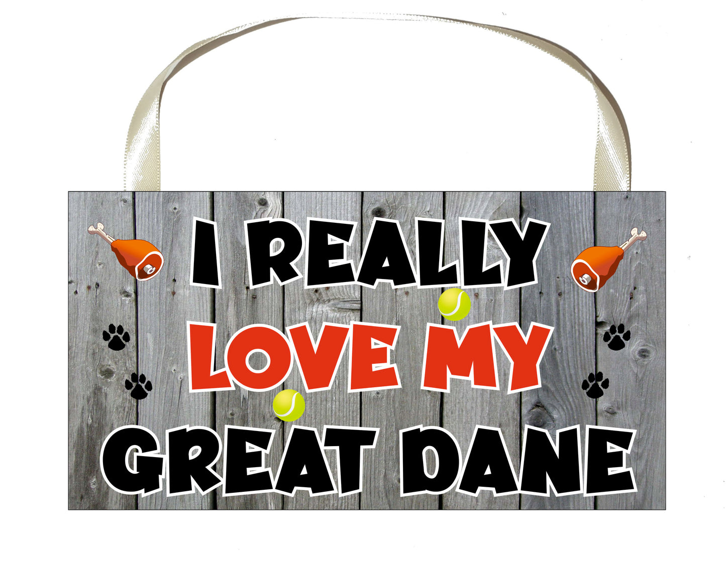 Great Dane Plaque Gift - I Really Love My - Cute Novelty Fun Dog Owner - Pet Lover Sign Present