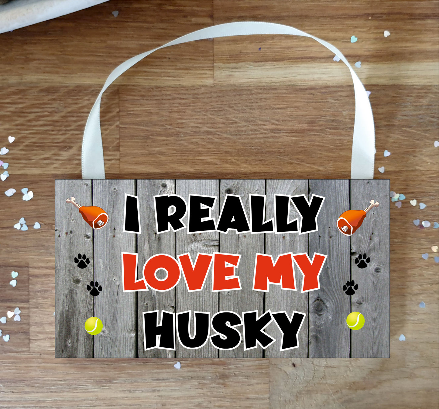 Husky Plaque Gift - I Really Love My - Cute Novelty Fun Dog Owner - Pet Lover Sign Present