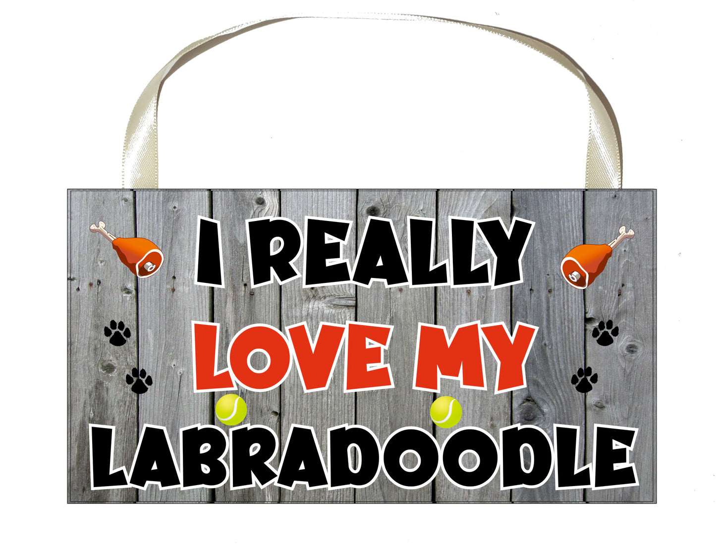 Labradoodle Plaque Gift - I Really Love My - Cute Novelty Fun Dog Owner - Pet Lover Sign Present