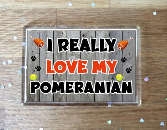 Pomeranian Fridge Magnet Gift - I Really Love My - Cute Novelty Fun Dog Owner Present