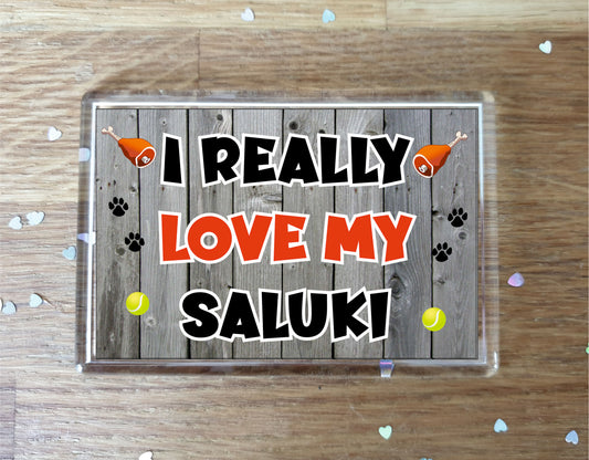 Saluki Fridge Magnet Gift - I Really Love My - Cute Novelty Fun Dog Owner Present
