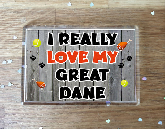 Great Dane Fridge Magnet Gift - I Really Love My - Cute Novelty Fun Dog Owner Present