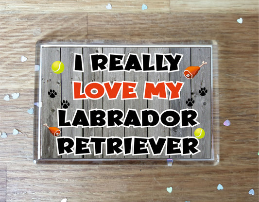 Labrador Retriever Fridge Magnet Gift - I Really Love My - Cute Novelty Fun Dog Owner Present