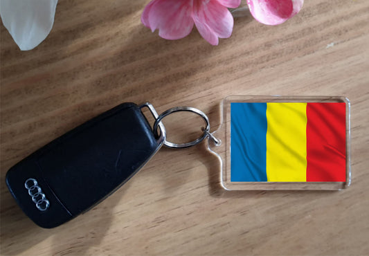 Romania Flag Keyring Gift - Cute Romanian Novelty Key Fob - Birthday Present
