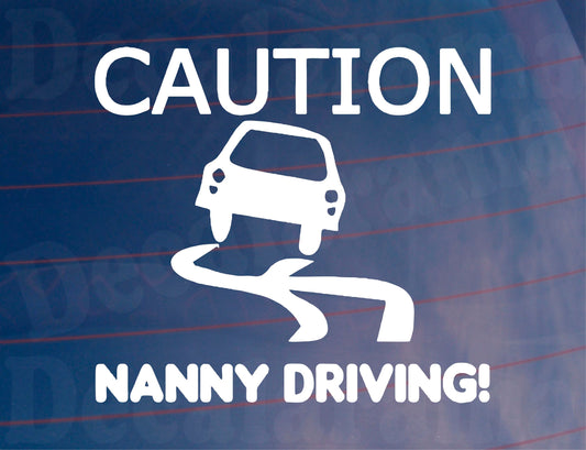 Car Sticker Caution Nanny Driving Funny Novelty Cute Van Truck Bumper Window Decal Present