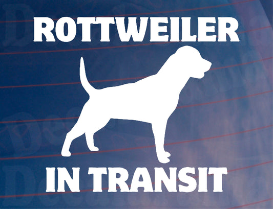Car Sticker Rottweiler In Transit Nice Fun Cute Novelty Warning Van Window Bumper Boot Door Decal